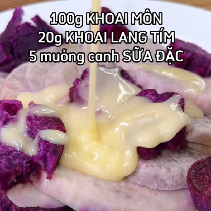 Bước 1 Hấp khoai Bánh nếp khoai môn (Công thức được chia sẻ từ Tiktok Vào bếp cùng Điện máy XANH)