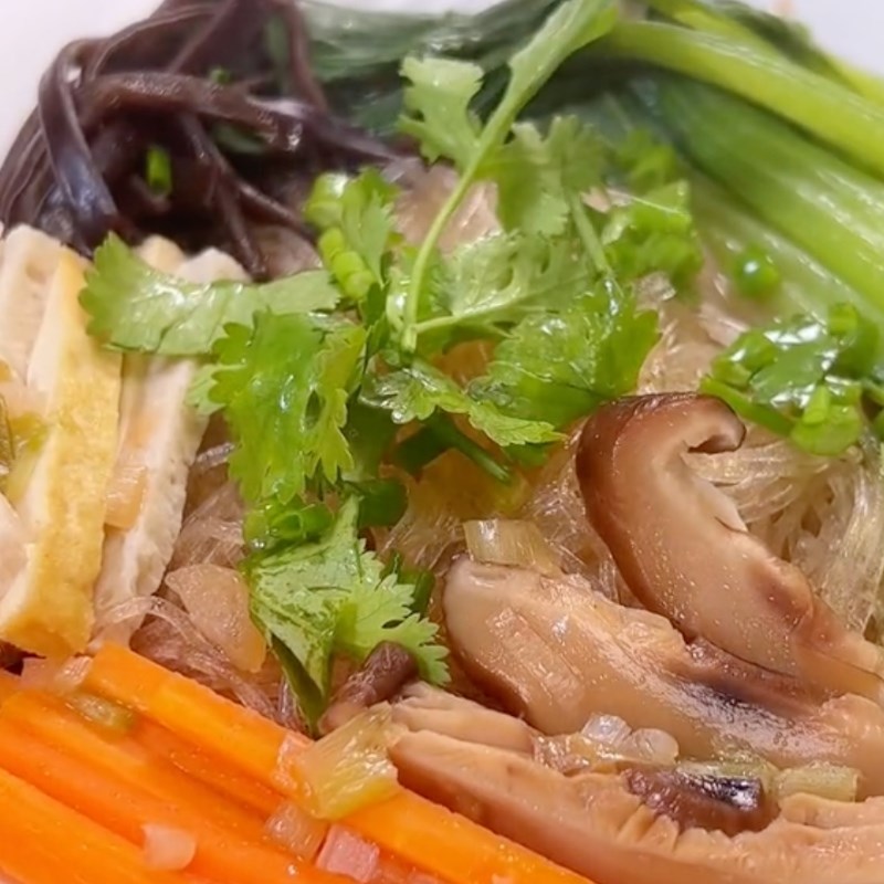 Bước 4 Hấp miến Miến trộn nấm đông cô chay