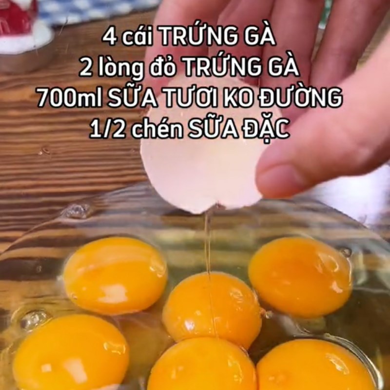 Bước 1 Làm bánh flan Rau câu flan (Công thức được chia sẻ từ Tiktok Vào bếp cùng Đà Lạt Tùng Trinh)