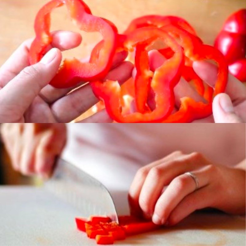 Bước 1 Sơ chế nguyên liệu Bánh pizza nấm mỡ chay