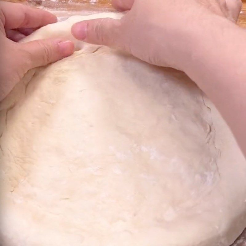 Bước 4 Tạo hình bánh Bánh pizza nấm mỡ chay