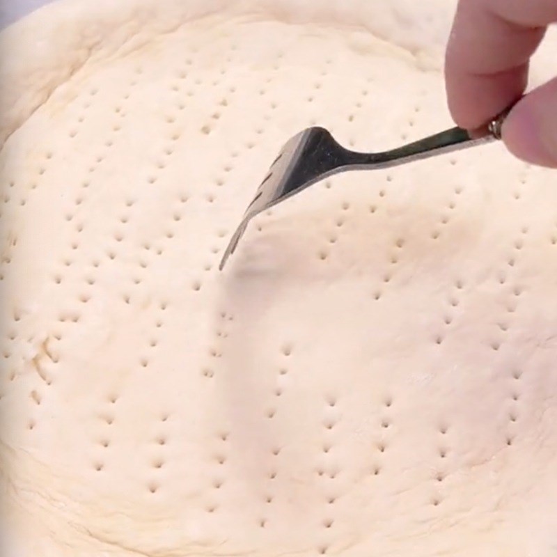 Bước 4 Tạo hình bánh Bánh pizza nấm mỡ chay