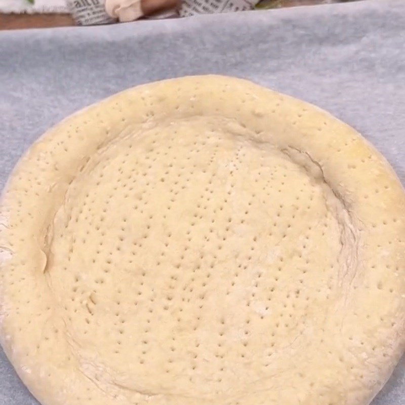 Bước 4 Tạo hình bánh Bánh pizza nấm mỡ chay