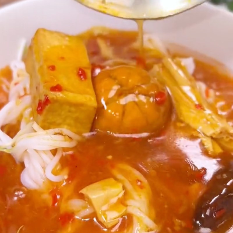 Bước 5 Thành phẩm Bún nấm sa tế chay