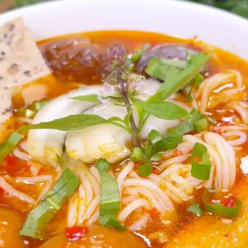 Bước 5 Thành phẩm Bún nấm sa tế chay