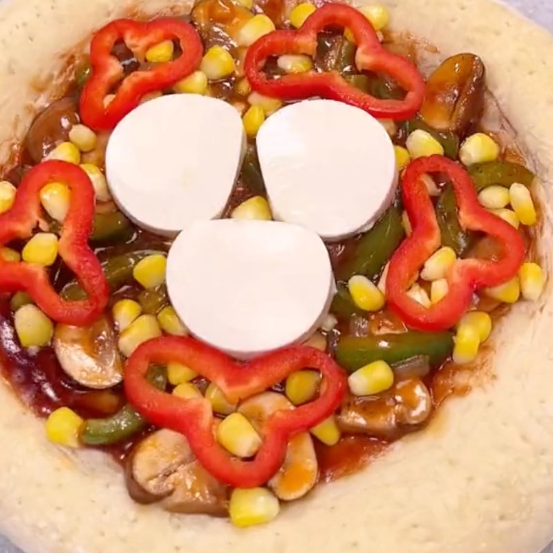 Bước 5 Trang trí và nướng bánh Bánh pizza nấm mỡ chay