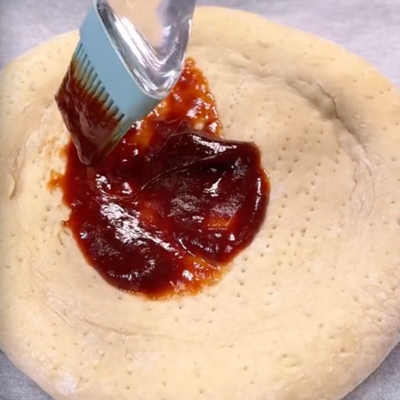 Bước 5 Trang trí và nướng bánh Bánh pizza nấm mỡ chay