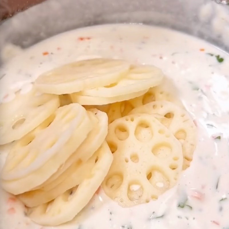 Bước 2 Trộn bột bánh Bánh hạt sen chiên giòn (Công thức được chia sẻ bởi Tiktok Bếp chay XANH)