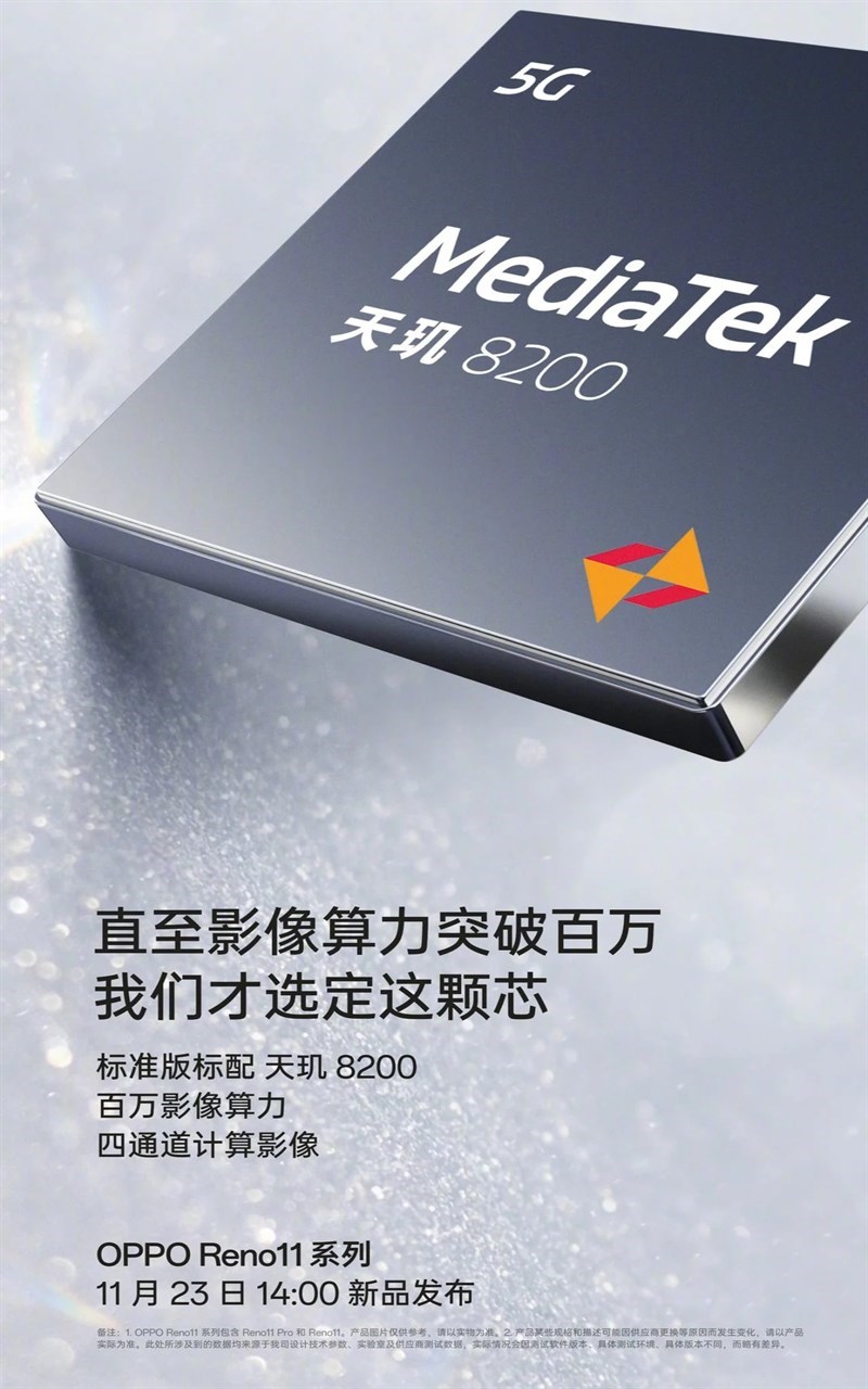 Chip MediaTek Dimensity 8200 mang lại cấu hình ấn tượng cho sản phẩm (Ảnh: Gizmochina) Chip MediaTek Dimensity 8200 mang lại cấu hình ấn tượng cho sản phẩm (Ảnh: Gizmochina)