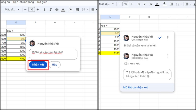Cách viết ghi chú, bình luận trên Google Sheets Cách viết ghi chú, bình luận trên Google Sheets