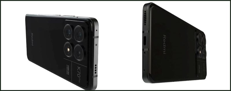Hình ảnh render của Redmi K70 Pro phiên bản màu đen. Nguồn: Gizmochina. Hình ảnh render của Redmi K70 Pro phiên bản màu đen. Nguồn: Gizmochina.