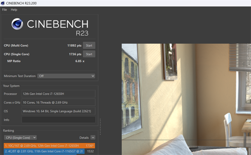 Điểm hiệu năng đơn nhân, đa nhân của MSI Katana GF66 12UCK được chấm bởi Cinebench R23 Điểm hiệu năng đơn nhân, đa nhân của MSI Katana GF66 12UCK được chấm bởi Cinebench R23