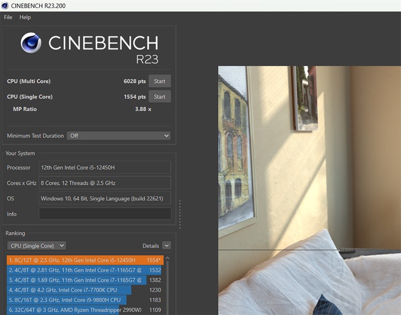 Điểm Cinebench R23 của Lenovo Ideapad Slim 3 15IAH8. Điểm Cinebench R23 của Lenovo Ideapad Slim 3 15IAH8.