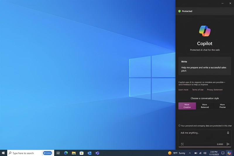 Copilot trên Windows 10 sẽ có một số hạn chế so với Windows 11