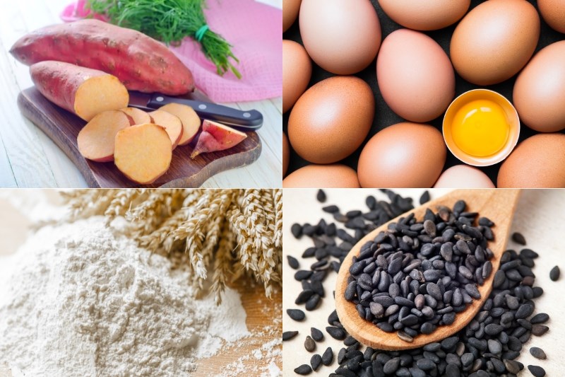 Nguyên liệu làm bánh khoai lang nướng