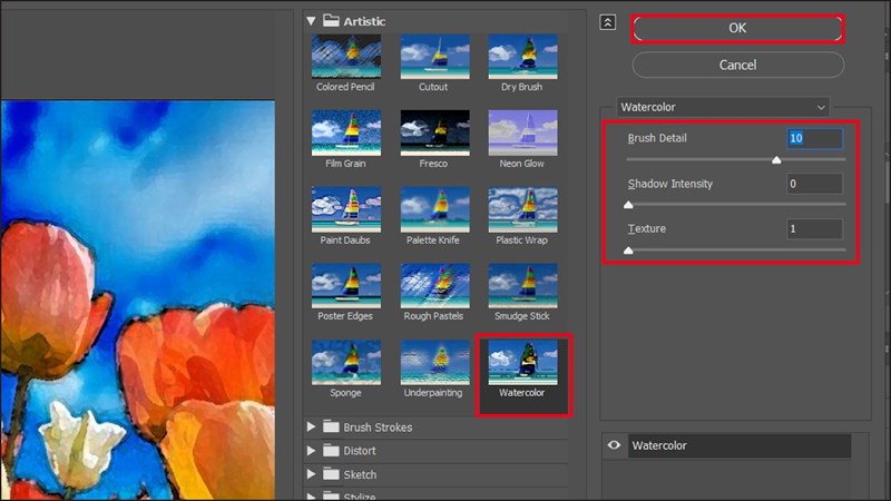 Cách làm tranh màu nước bằng Photoshop từ ảnh thật