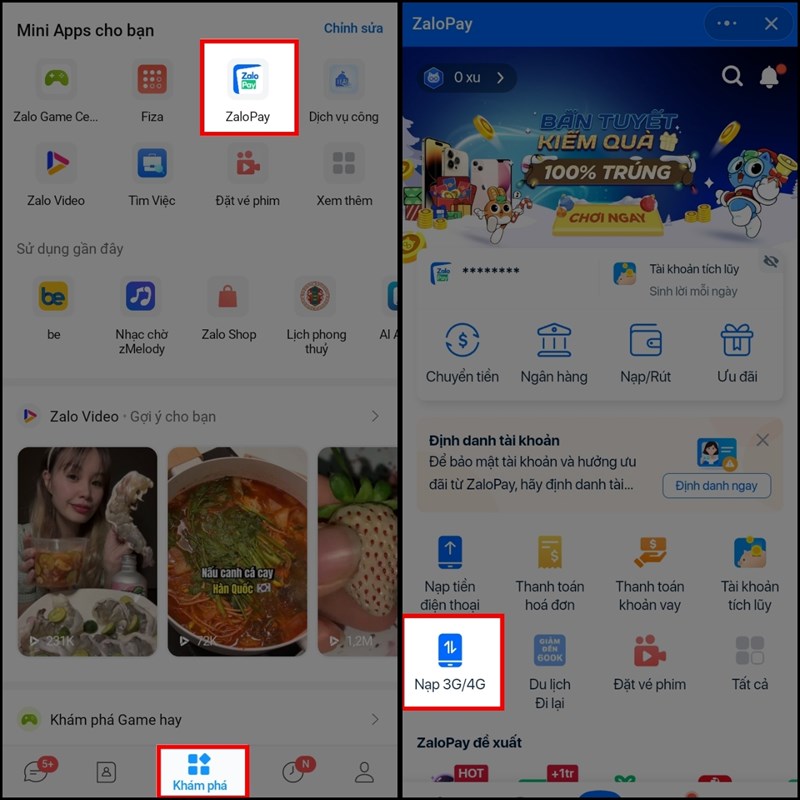 Cách tặng gói cước 4G MobiFone cho thuê bao khác qua ZaloPay