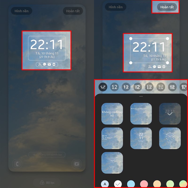 Cách chỉnh vị trí đồng hồ trên màn hình khóa One UI 6