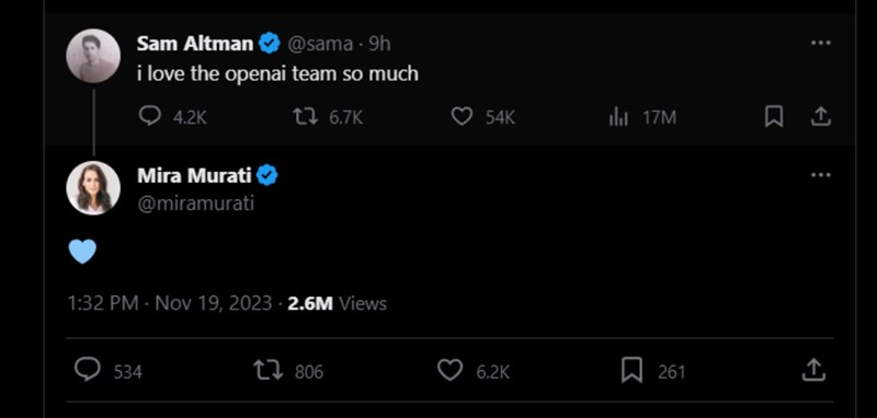 Bài đăng của Sam Altman trên X (Twitter) Bài đăng của Sam Altman trên X (Twitter)
