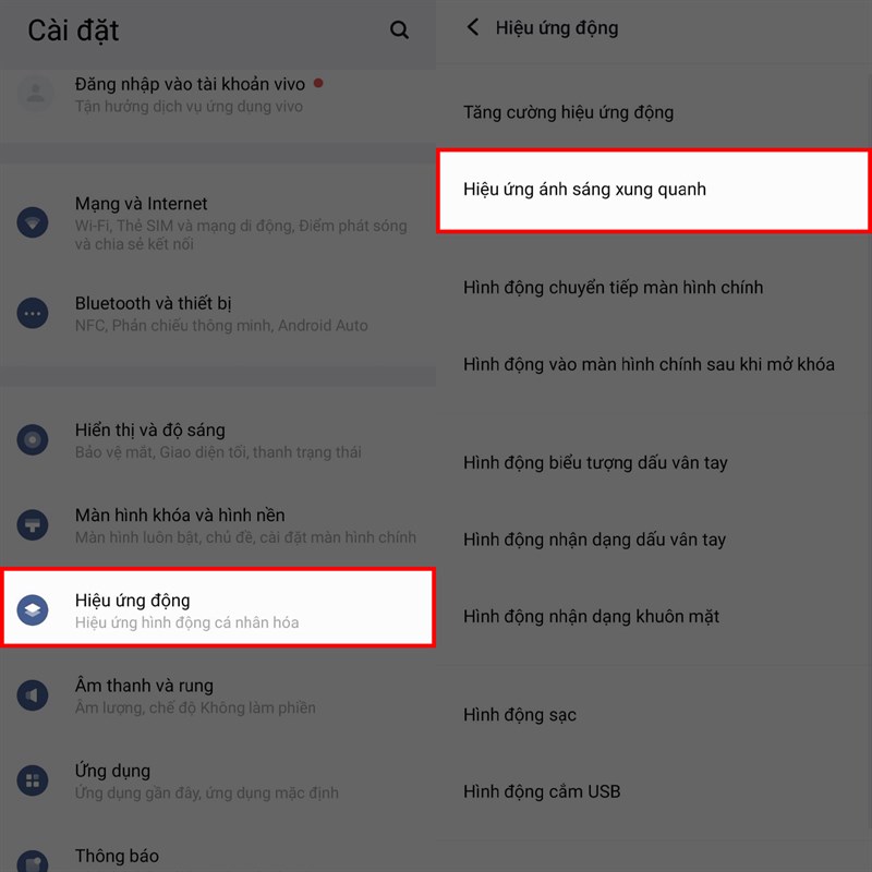 Cách bật viền sáng thông báo Vivo V29