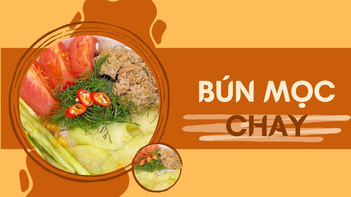 Bún mọc chay dọc mùng (Công thực được chia sẻ bởi Tiktok Bếp chay XANH)