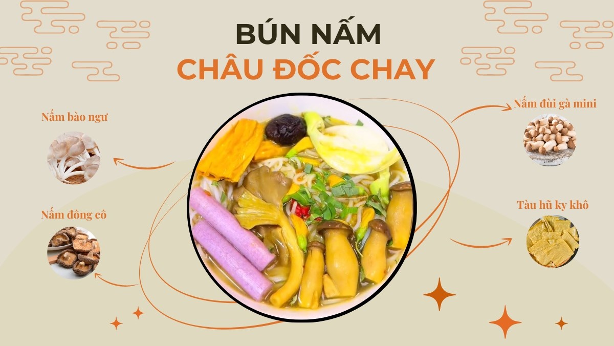 Bún nấm Châu Đốc chay