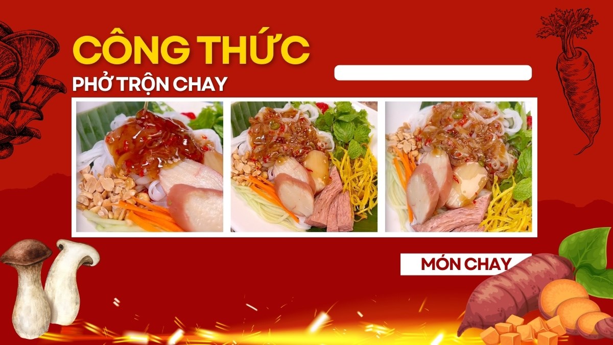 Phở trộn khoai lang bào sợi chay