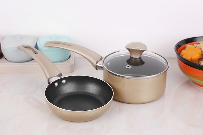 Bộ chảo qu&aacute;nh nh&ocirc;m nắp k&iacute;nh 14 cm Smartcook Baby Star SM-611420LY