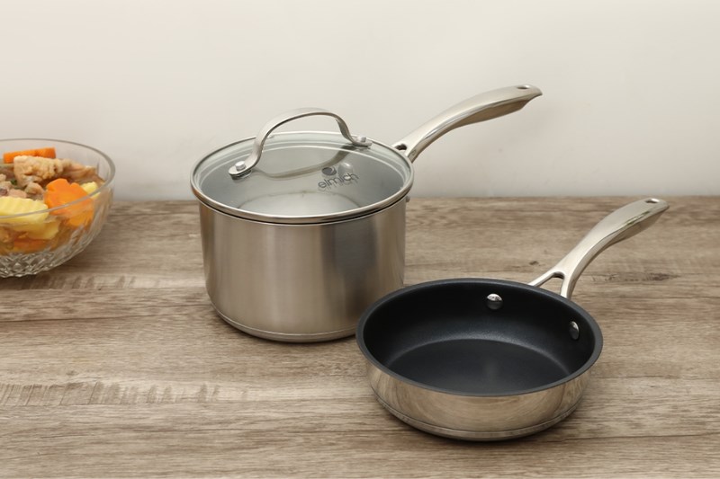 Bộ chảo qu&aacute;nh inox 3 đ&aacute;y Elmich Tri-max Baby EL-3795