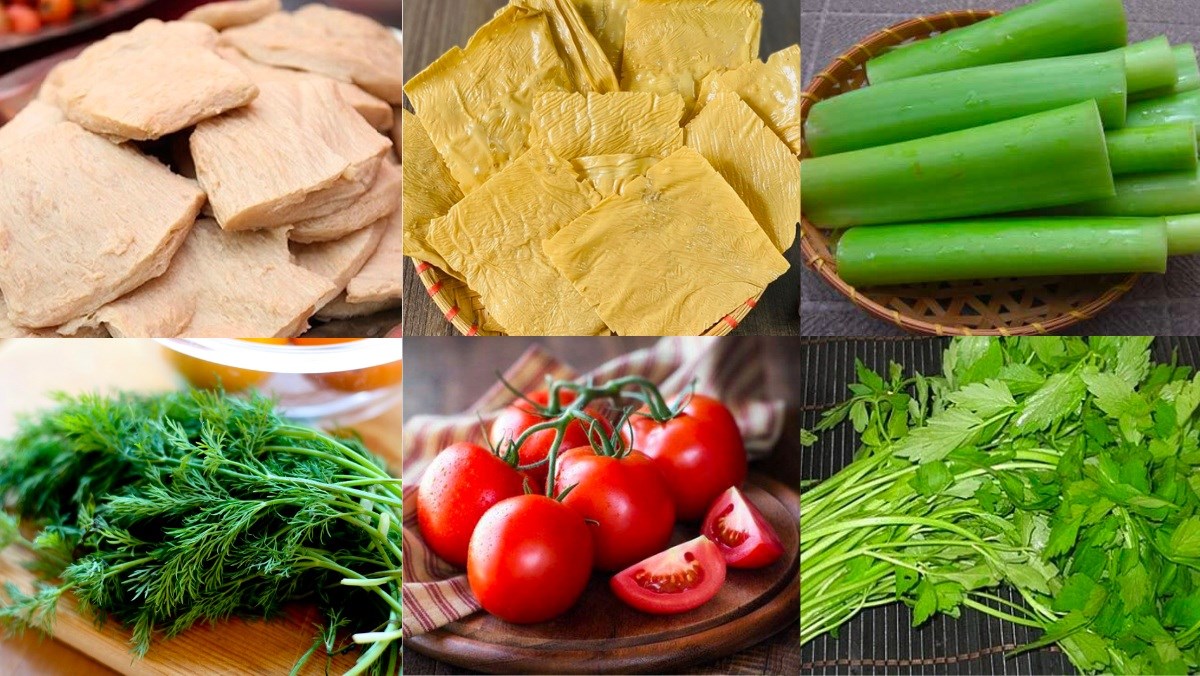 Nguyên liệu món ăn bún mọc chay