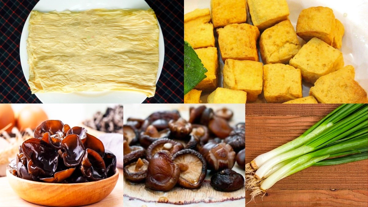 Nguyên liệu món ăn tàu hũ ky khìa nước dừa