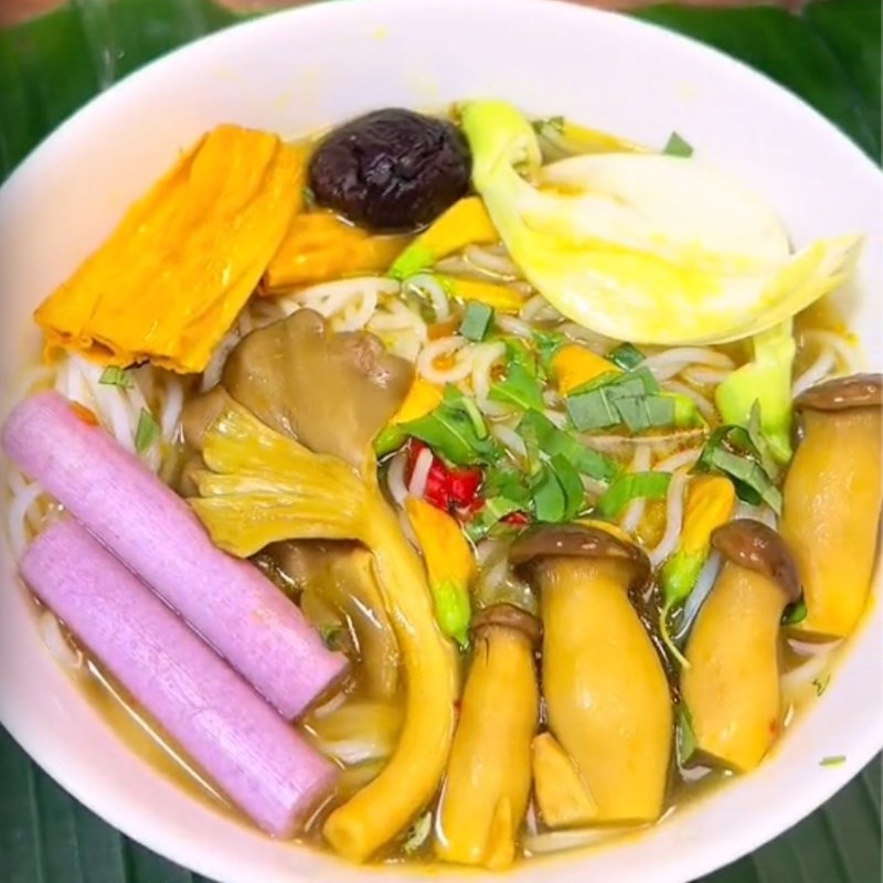 Bước 4 Hoàn thành Bún nấm Châu Đốc chay