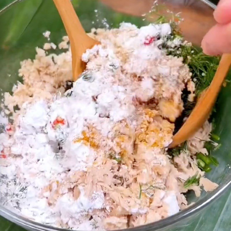 Bước 3 Làm chả chay Bún mọc chay dọc mùng (Công thực được chia sẻ bởi Tiktok Bếp chay XANH)