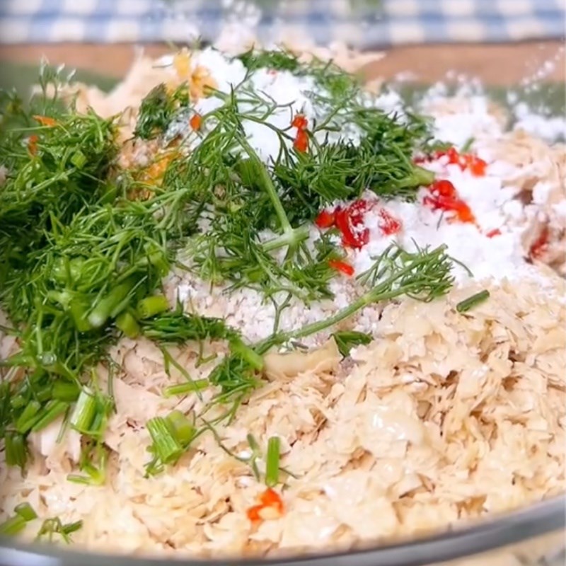 Bước 3 Làm chả chay Bún mọc chay dọc mùng (Công thực được chia sẻ bởi Tiktok Bếp chay XANH)