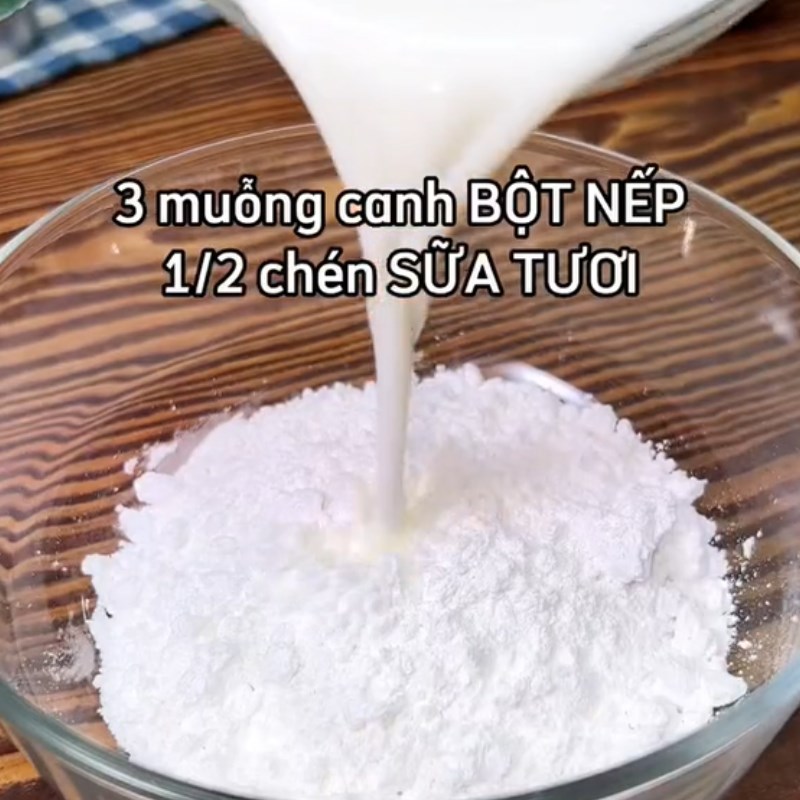 Bước 1 Làm mochi Bánh mochi donut (Công thức được chia sẻ từ Tiktok vào bếp cùng Điện máy XANH)