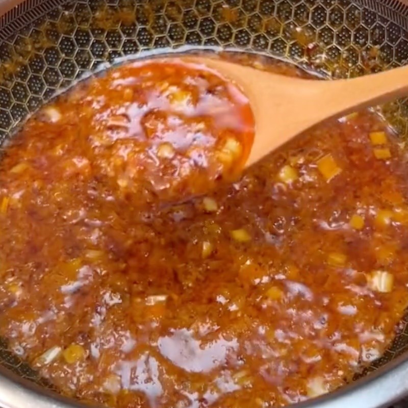 Bước 5 Làm xốt cay Hoành thánh hấp chay xốt cay