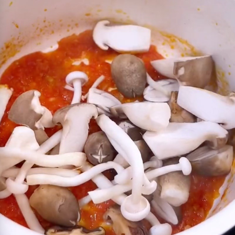 Bước 4 Nấu canh bún Canh bún chay riêu đậu hũ non