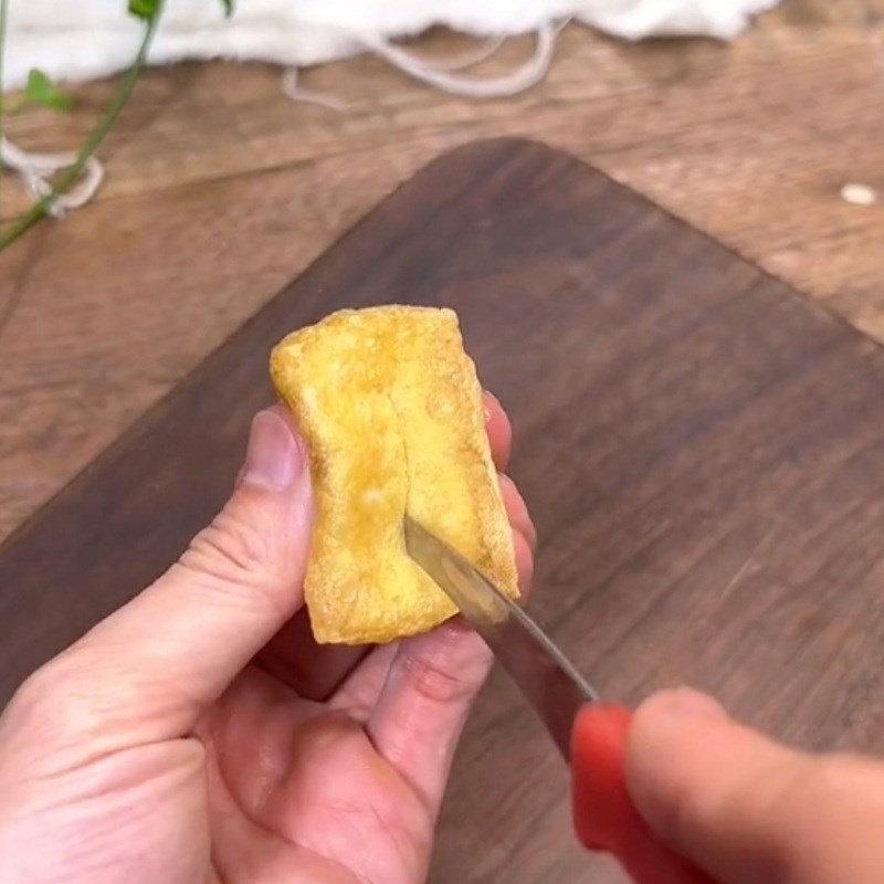 Bước 1 Sơ chế nguyên liệu Tàu hũ ky cuốn đậu hũ bi khìa