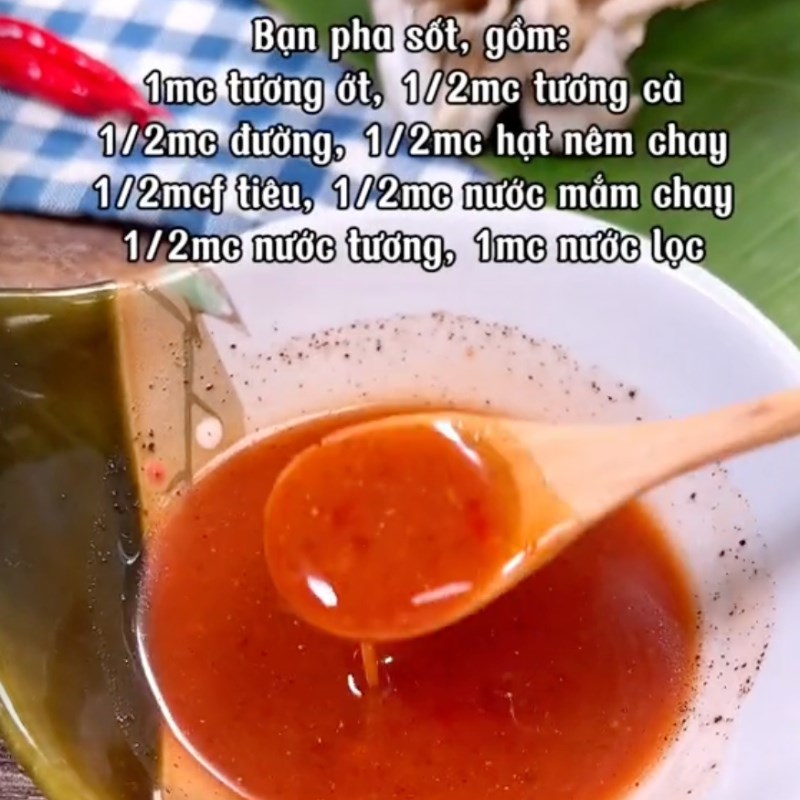 Bước 6 Pha xốt Gà chay cuộn nấm bào ngư