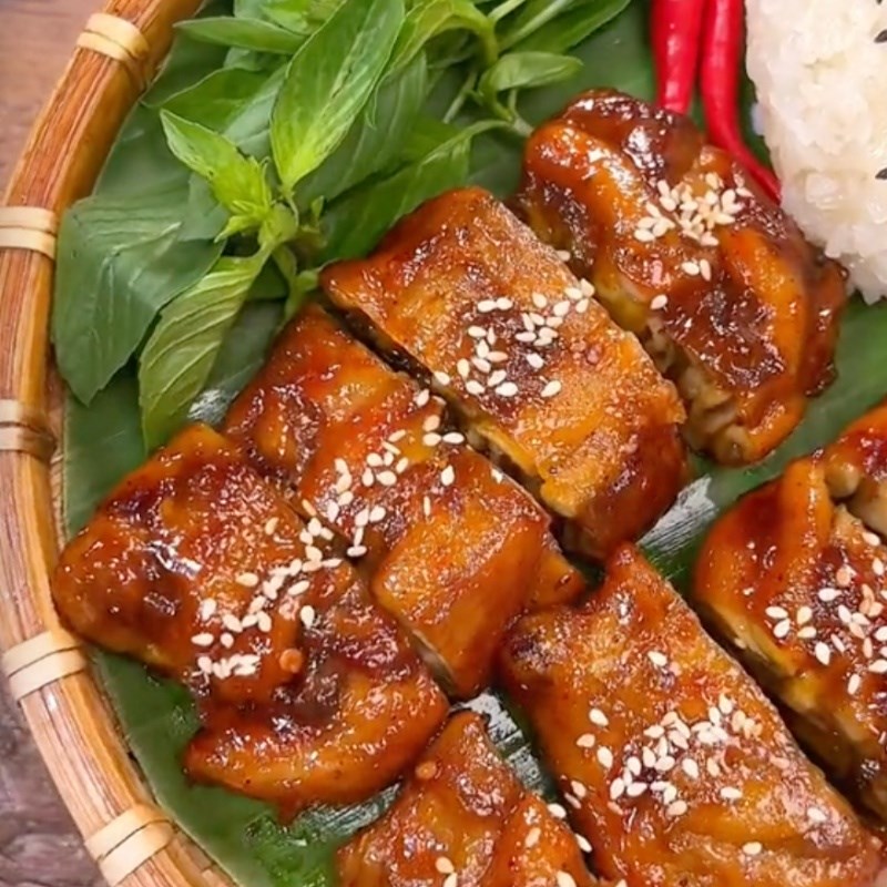 Bước 8 Thành phẩm Gà chay cuộn nấm bào ngư