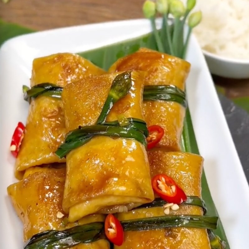 Bước 6 Thành phẩm Tàu hũ ky cuốn đậu hũ bi khìa