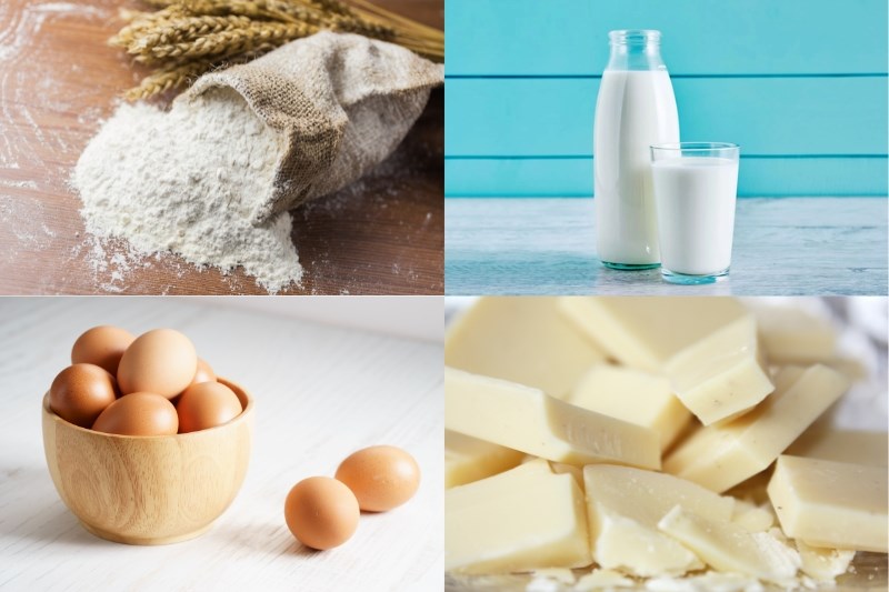 Nguyên liệu món ăn bánh donut trà xanh