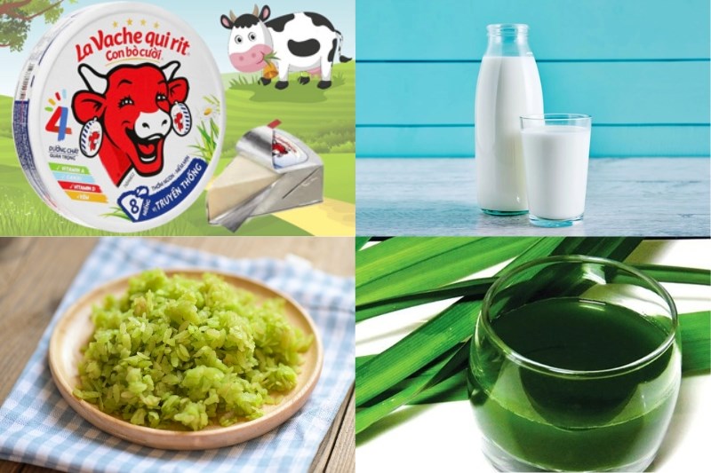 Nguyên liệu món ăn cách làm sữa chua cốm xanh