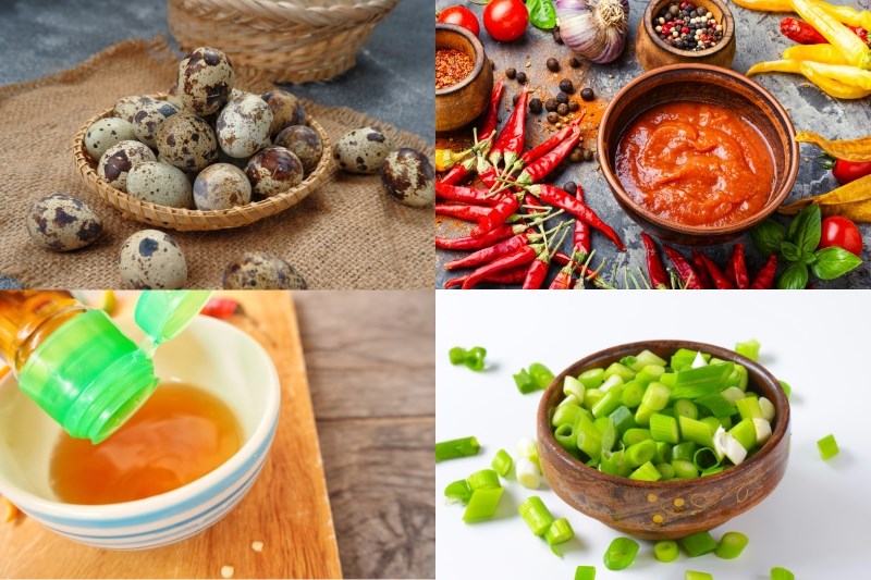 Nguyên liệu làm trứng cút chiên nước mắm