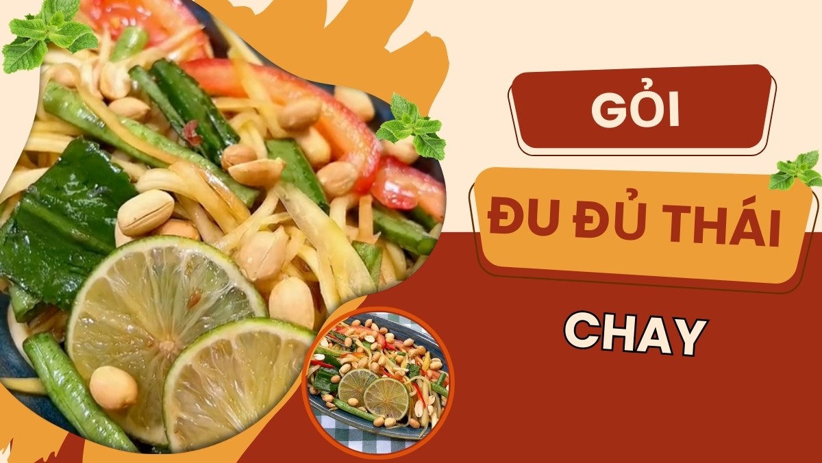 Gỏi đu đủ Thái chay (Công thức được chia sẻ bởi Tiktok Bếp chay XANH)