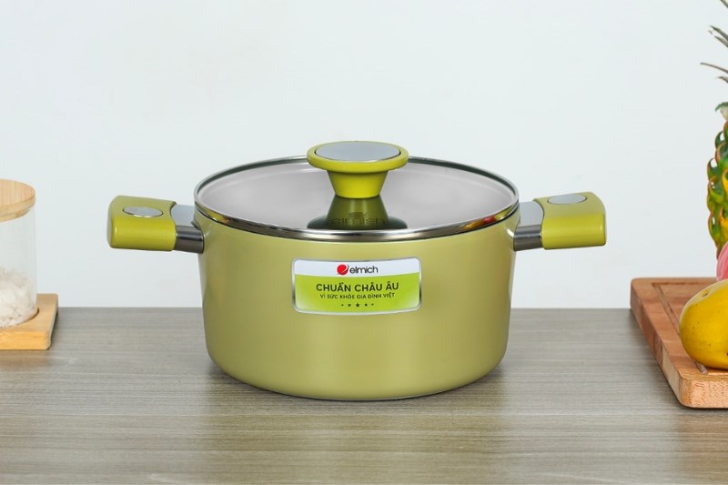 Nồi nh&ocirc;m chống d&iacute;nh nắp k&iacute;nh 20 cm Elmich EL-5112AO20