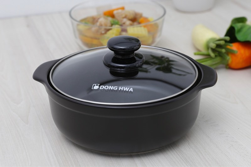 Nồi đất nắp k&iacute;nh 21 cm Dong hwa Tucbeghi G704