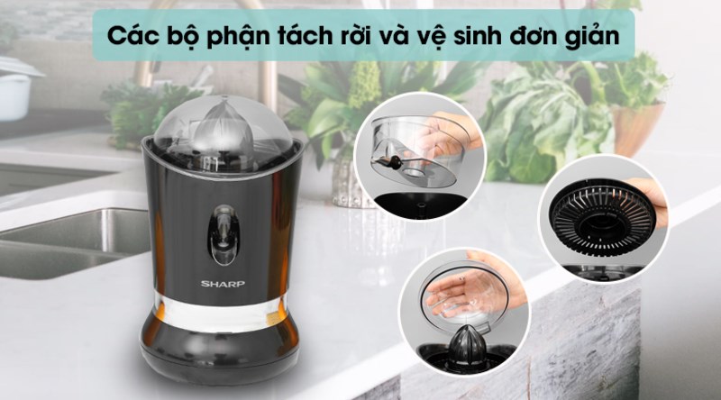 Máy vắt cam Nhật Bản được thiết kế các bộ phận dễ tháo rời, tiện vệ sinh