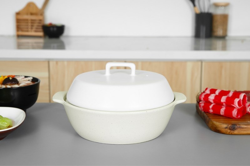 Nồi hấp đất nắp sứ 22 cm Dong hwa PT3.225