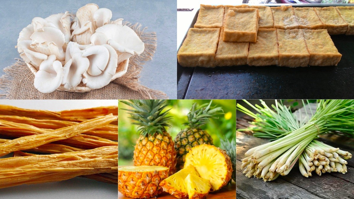 Nguyên liệu món ăn bún gỏi già chay